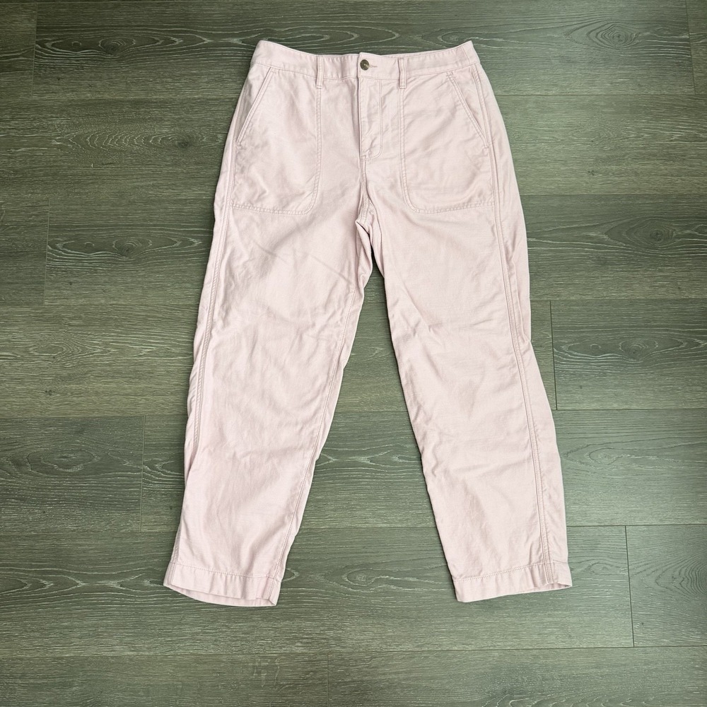 J Crew Pants Womens 8 Pink Cropped Patchwork Pockets‎ Preppy Cottagecore Barbie